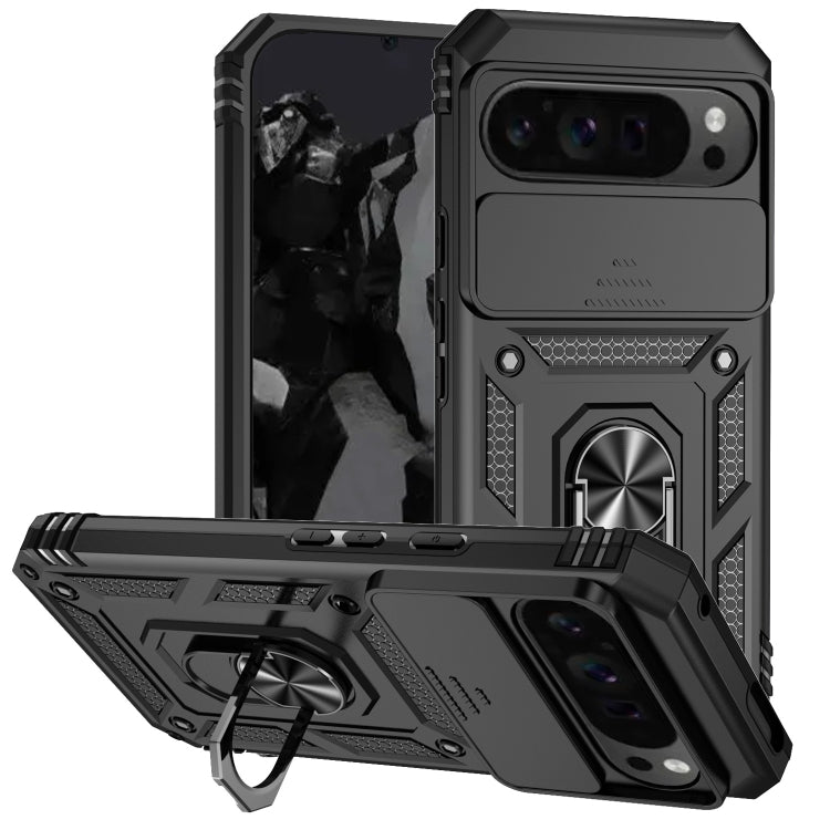 For Google Pixel 9 Pro Sliding Camshield Holder Phone Case(Black) - Google Cases by PMC TechLife | Online Shopping South Africa | PMC TechLife | Buy Now Pay Later Mobicred