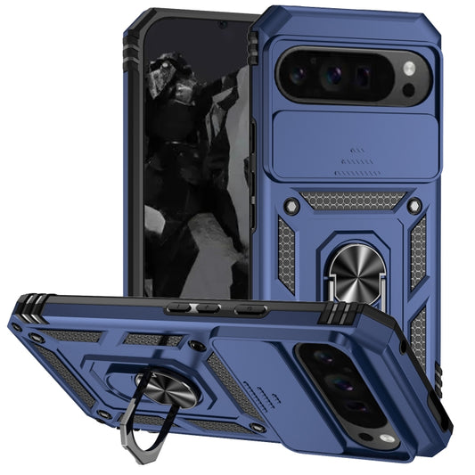 For Google Pixel 9 Pro Sliding Camshield Holder Phone Case(Blue) - Google Cases by PMC Jewellery | Online Shopping South Africa | PMC Jewellery | Buy Now Pay Later Mobicred