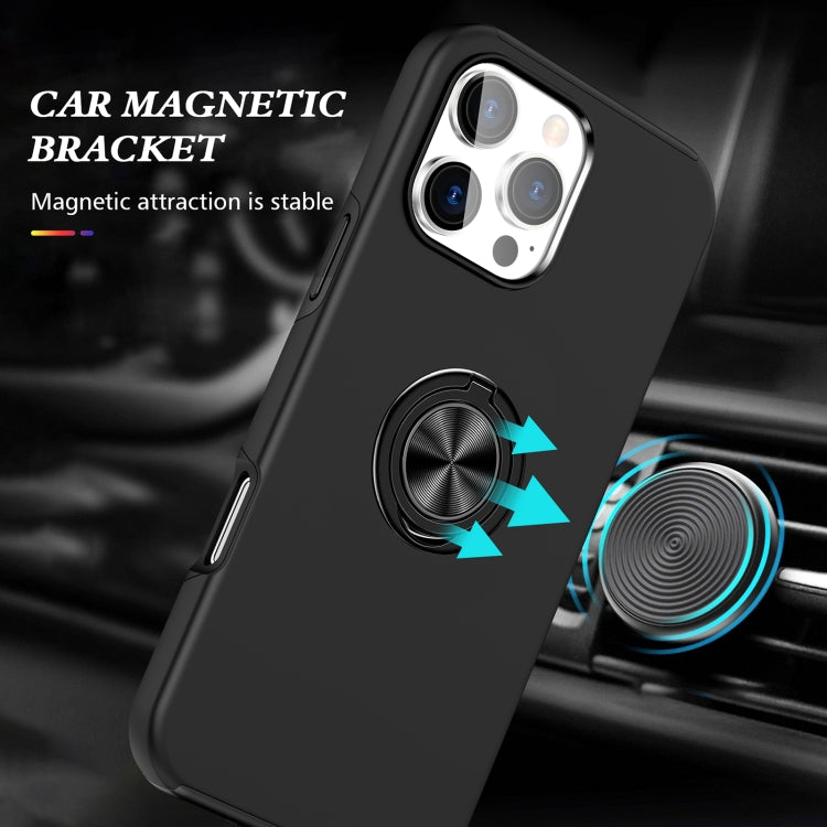 For iPhone 16 Magnetic Ring Holder Phone Case(Black) - iPhone 16 Cases by PMC TechLife | Online Shopping South Africa | PMC TechLife | Buy Now Pay Later Mobicred