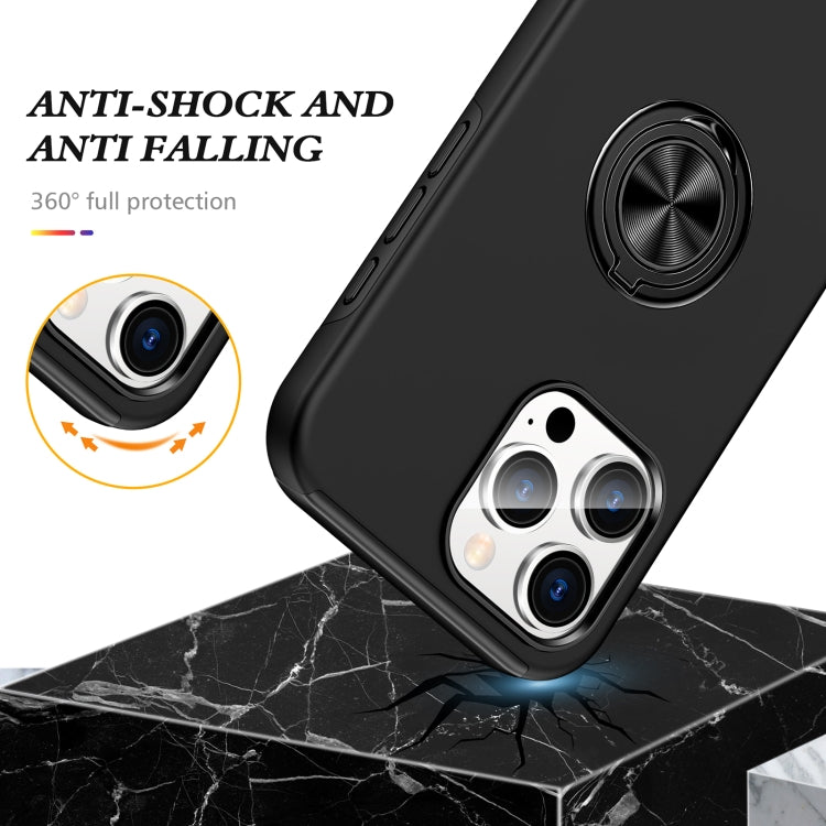 For iPhone 16 Magnetic Ring Holder Phone Case(Black) - iPhone 16 Cases by PMC TechLife | Online Shopping South Africa | PMC TechLife | Buy Now Pay Later Mobicred