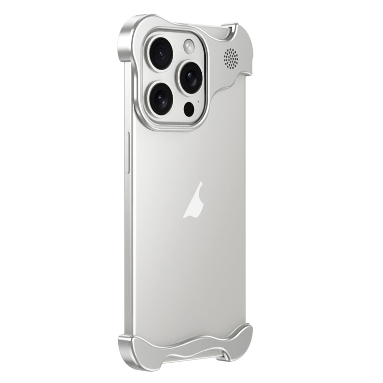 For iPhone 15 Pro Aromatherapy Alloy Frameless Phone Case(Silver) - iPhone 15 Pro Cases by PMC Jewellery | Online Shopping South Africa | PMC Jewellery | Buy Now Pay Later Mobicred