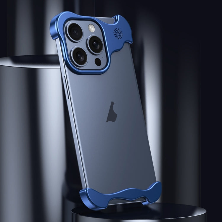 For iPhone 16 Pro Aromatherapy Alloy Frameless Phone Case(Blue) - iPhone 16 Pro Cases by PMC Jewellery | Online Shopping South Africa | PMC Jewellery | Buy Now Pay Later Mobicred