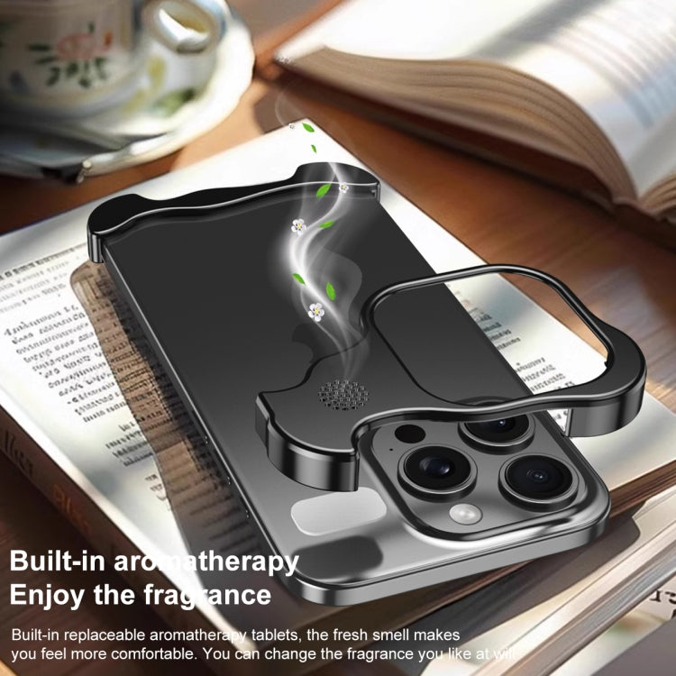 For iPhone 15 Pro Aromatherapy Alloy Frameless Phone Case(Purple) - free shipping - PMC Jewellery - Order now!