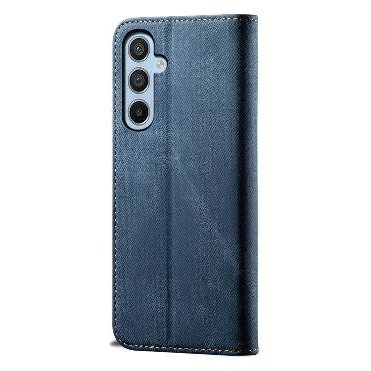 For Samsung Galaxy S25+ 5G Denim Texture Casual Style Horizontal Flip Leather Case(Blue) - Galaxy S25+ 5G Cases by PMC Jewellery | Online Shopping South Africa | PMC Jewellery | Buy Now Pay Later Mobicred