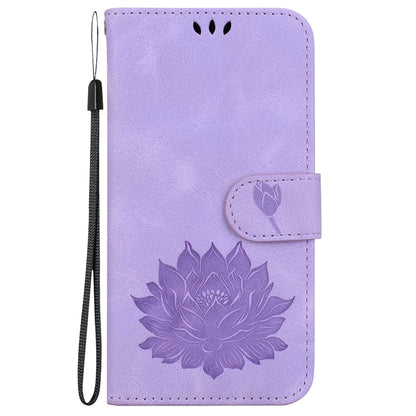 For Google Pixel 9 Lotus Embossed Leather Phone Case(Purple) - Google Cases by PMC Jewellery | Online Shopping South Africa | PMC Jewellery | Buy Now Pay Later Mobicred