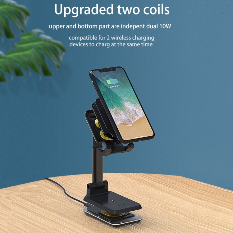 T6 2 in 1 Portable Folding Stand Wireless Charging, Style:Single Charge(White) - Wireless Charger by PMC Jewellery | Online Shopping South Africa | PMC Jewellery | Buy Now Pay Later Mobicred