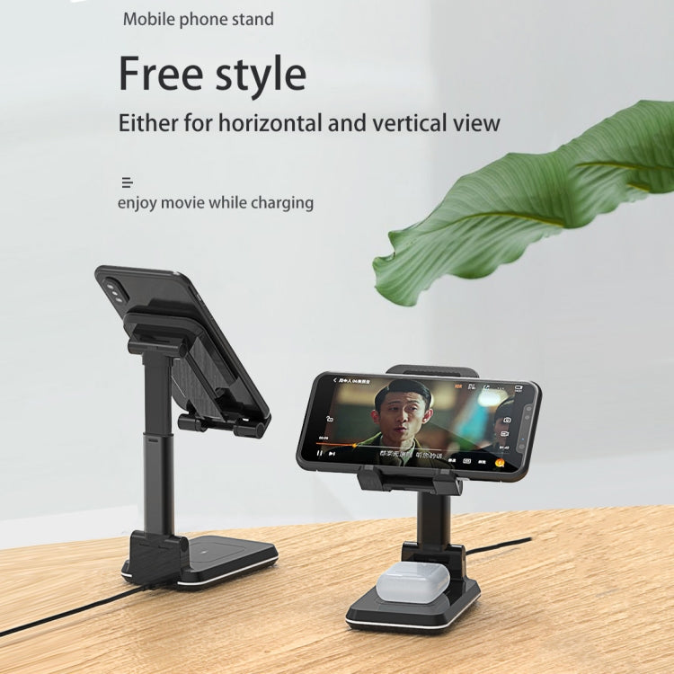 T6 2 in 1 Portable Folding Stand Wireless Charging, Style:Single Charge(White) - Wireless Charger by PMC Jewellery | Online Shopping South Africa | PMC Jewellery | Buy Now Pay Later Mobicred