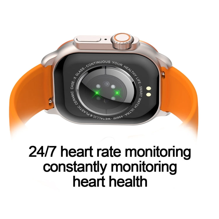 HK96S 2.06 inch BT5.3 IP68 Sport Smart Watch, Support Bluetooth Call / Sleep / Blood Oxygen / Heart Rate / Blood Pressure Health Monitor(Orange) - Smart Watches by PMC Jewellery | Online Shopping South Africa | PMC Jewellery | Buy Now Pay Later Mobicred