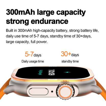 HK96S 2.06 inch BT5.3 IP68 Sport Smart Watch, Support Bluetooth Call / Sleep / Blood Oxygen / Heart Rate / Blood Pressure Health Monitor(Orange) - Smart Watches by PMC Jewellery | Online Shopping South Africa | PMC Jewellery | Buy Now Pay Later Mobicred