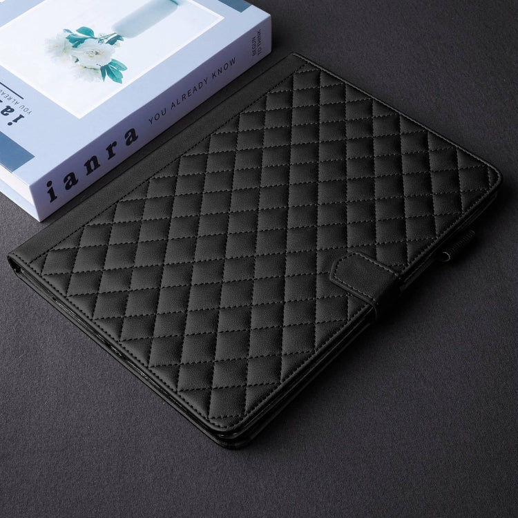 For Honor Pad X9 / X8 Pro Rhombus Lattice Leather Tablet Case(Black) - Honor by PMC TechLife | Online Shopping South Africa | PMC TechLife | Buy Now Pay Later Mobicred