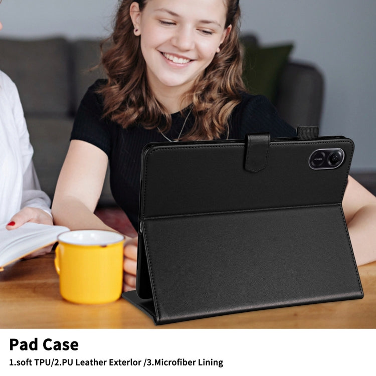 For Honor Pad X9 / X8 Pro Rhombus Lattice Leather Tablet Case(Black) - Honor by PMC TechLife | Online Shopping South Africa | PMC TechLife | Buy Now Pay Later Mobicred