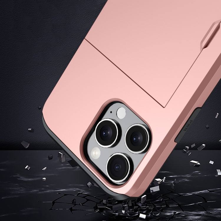 For iPhone 16e Shockproof Armor Phone Case with Card Slot(Rose Gold) - free shipping - PMC TechLife - Order now!