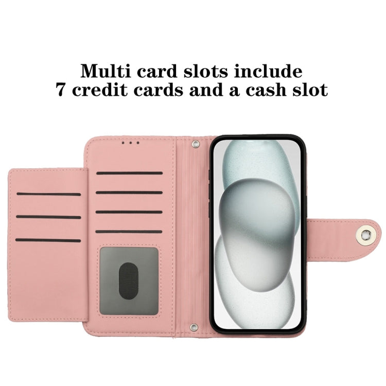 For Blackview A52 Rhombic Texture Flip Leather Phone Case with Lanyard(Coral Pink) - More Brand by PMC TechLife | Online Shopping South Africa | PMC TechLife | Buy Now Pay Later Mobicred