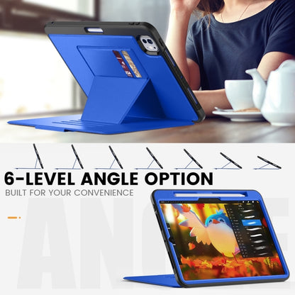 For iPad Pro 11 2024 Smart B Magnetic Holder Leather Tablet Case(Blue) - iPad Pro 11 2024 Cases by PMC Jewellery | Online Shopping South Africa | PMC Jewellery | Buy Now Pay Later Mobicred