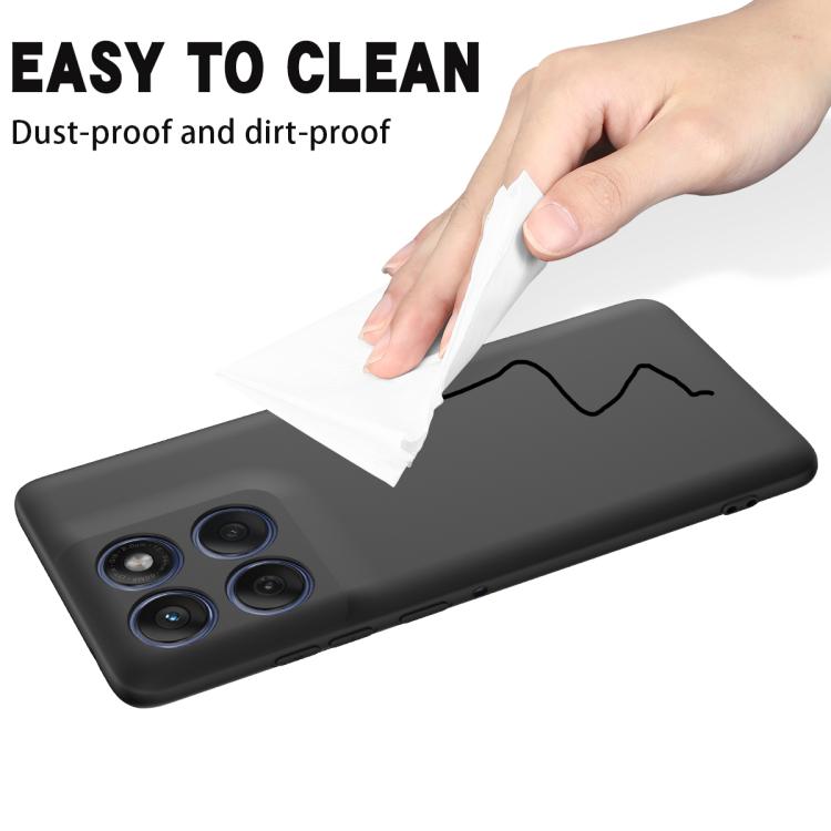 For Motorola Edge 60 Pro Solid Color Liquid Silicone Dropproof Full Coverage Phone Case(Black) - free shipping - PMC TechLife - Order now!