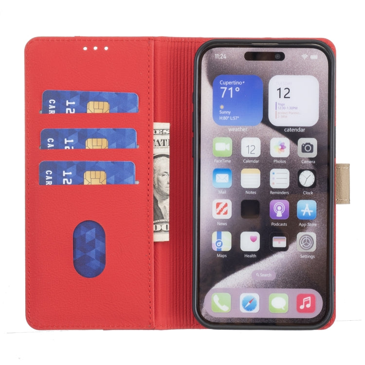 For Google Pixel 9 Color Matching RFID Anti-theft Leather Phone Case(Red) - Google Cases by PMC Jewellery | Online Shopping South Africa | PMC Jewellery | Buy Now Pay Later Mobicred