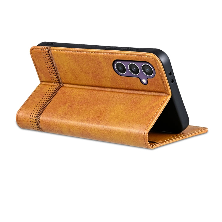 For Samsung Galaxy S24 FE 5G AZNS Magnetic Calf Texture Flip Leather Phone Case(Light Brown) - Galaxy S24 FE 5G Cases by AZNS | Online Shopping South Africa | PMC Jewellery | Buy Now Pay Later Mobicred