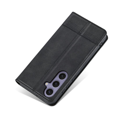 For Samsung Galaxy S25 5G AZNS Magnetic Calf Texture Flip Leather Phone Case(Black) - Galaxy S25 5G Cases by AZNS | Online Shopping South Africa | PMC Jewellery | Buy Now Pay Later Mobicred