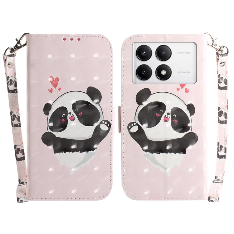 For Xiaomi Redmi K70 Pro / K70 3D Colored Flip Leather Phone Case(Heart Panda) - K70 Cases by PMC Jewellery | Online Shopping South Africa | PMC Jewellery | Buy Now Pay Later Mobicred