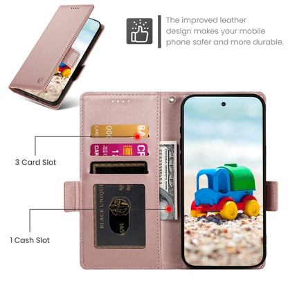 For Google Pixel 9 Side Buckle Magnetic Frosted Leather Phone Case(Rose Gold) - Google Cases by PMC Jewellery | Online Shopping South Africa | PMC Jewellery | Buy Now Pay Later Mobicred