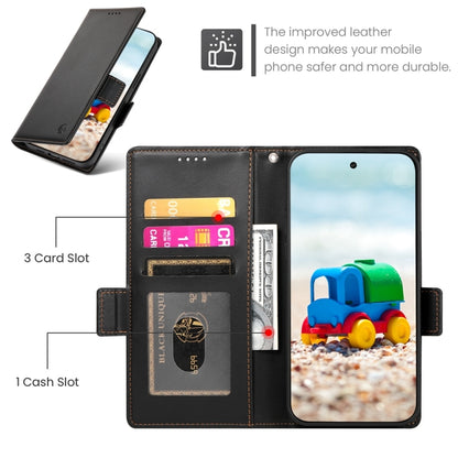 For Google Pixel 9 Side Buckle Magnetic Frosted Leather Phone Case(Black) - Google Cases by PMC Jewellery | Online Shopping South Africa | PMC Jewellery | Buy Now Pay Later Mobicred