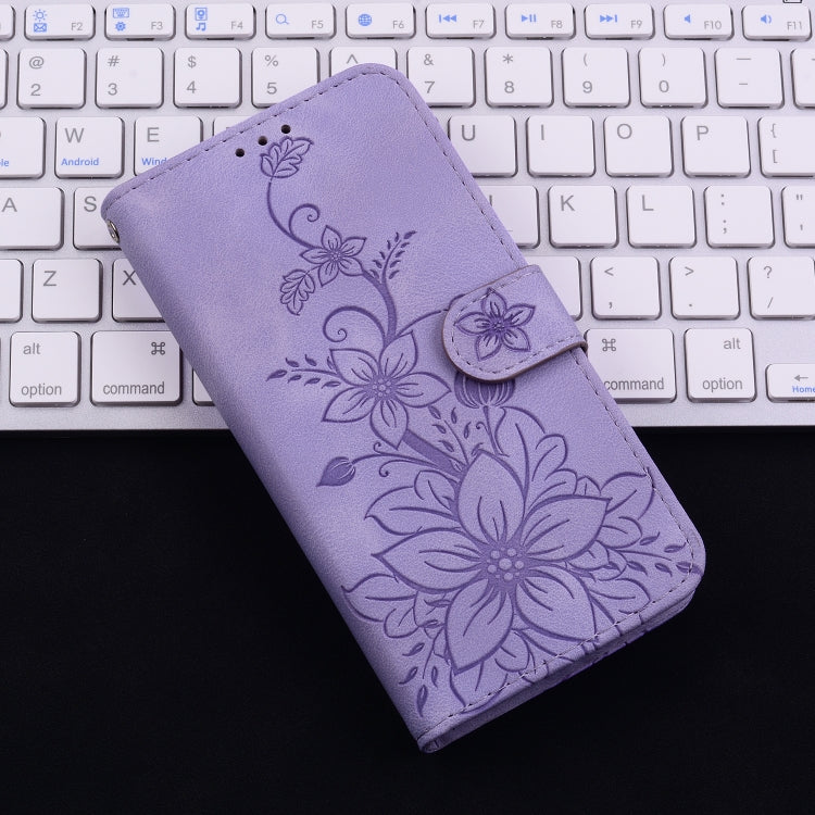 For Xiaomi Redmi K70 / K70 Pro Lily Embossed Leather Phone Case(Purple) - K70 Cases by PMC Jewellery | Online Shopping South Africa | PMC Jewellery | Buy Now Pay Later Mobicred