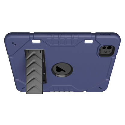 For iPad Pro 11 2024 Armor Holder Silicone Hybrid PC Tablet Case(Navy Blue Black) - iPad Pro 11 2024 Cases by PMC Jewellery | Online Shopping South Africa | PMC Jewellery | Buy Now Pay Later Mobicred