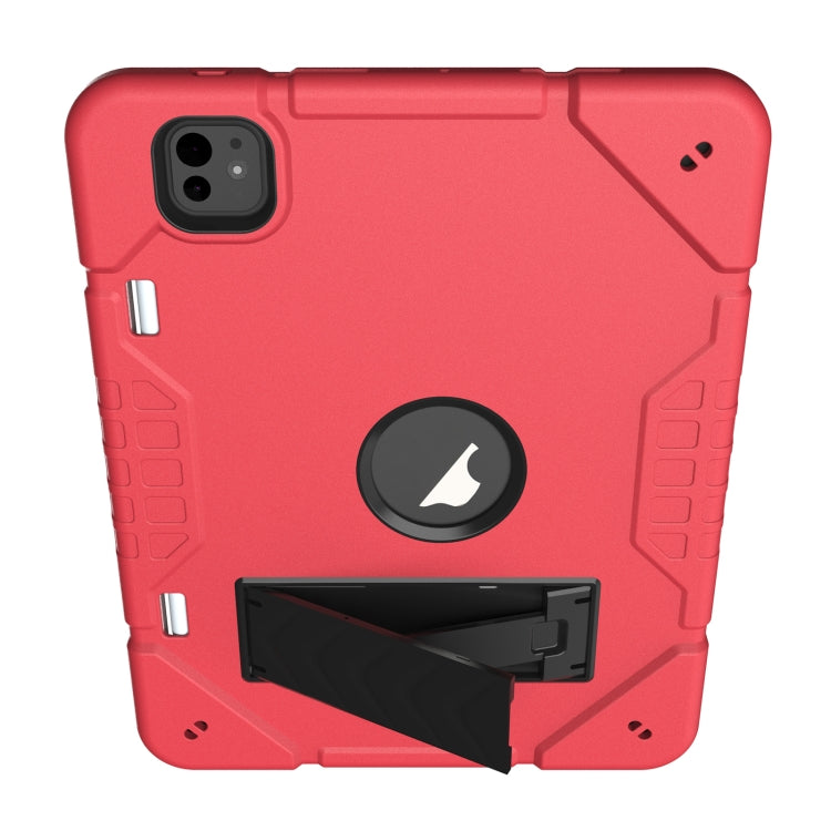 For iPad Pro 11 2024 Armor Holder Silicone Hybrid PC Tablet Case(Red Black) - iPad Pro 11 2024 Cases by PMC TechLife | Online Shopping South Africa | PMC TechLife | Buy Now Pay Later Mobicred