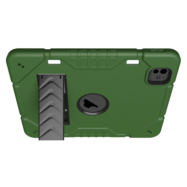 For iPad Pro 11 2024 Armor Holder Silicone Hybrid PC Tablet Case(Army Green Black) - iPad Pro 11 2024 Cases by PMC Jewellery | Online Shopping South Africa | PMC Jewellery | Buy Now Pay Later Mobicred