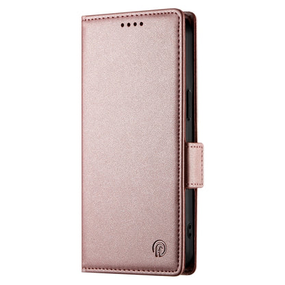 For iPhone 16 Pro Max Side Buckle Magnetic Frosted Leather Phone Case(Rose Gold) - iPhone 16 Pro Max Cases by PMC Jewellery | Online Shopping South Africa | PMC Jewellery | Buy Now Pay Later Mobicred