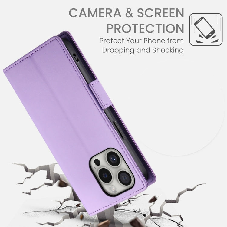 For iPhone 16 Pro Side Buckle Magnetic Frosted Leather Phone Case(Purple) - iPhone 16 Pro Cases by PMC Jewellery | Online Shopping South Africa | PMC Jewellery | Buy Now Pay Later Mobicred