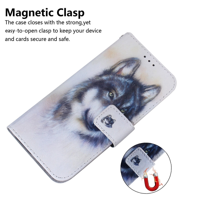 For Xiaomi Redmi K70 Pro / K70 Coloured Drawing Flip Leather Phone Case(White Wolf) - K70 Cases by PMC Jewellery | Online Shopping South Africa | PMC Jewellery | Buy Now Pay Later Mobicred