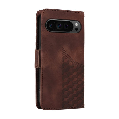 For Google Pixel 9 Pro XL Embossed Rhombus Starry Leather Phone Case(Brown) - Google Cases by PMC Jewellery | Online Shopping South Africa | PMC Jewellery | Buy Now Pay Later Mobicred