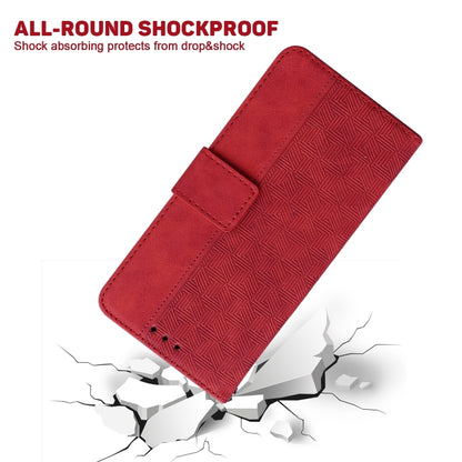 For Xiaomi Redmi K70 Pro / K70 Geometric Embossed Leather Phone Case(Red) - K70 Cases by PMC Jewellery | Online Shopping South Africa | PMC Jewellery | Buy Now Pay Later Mobicred