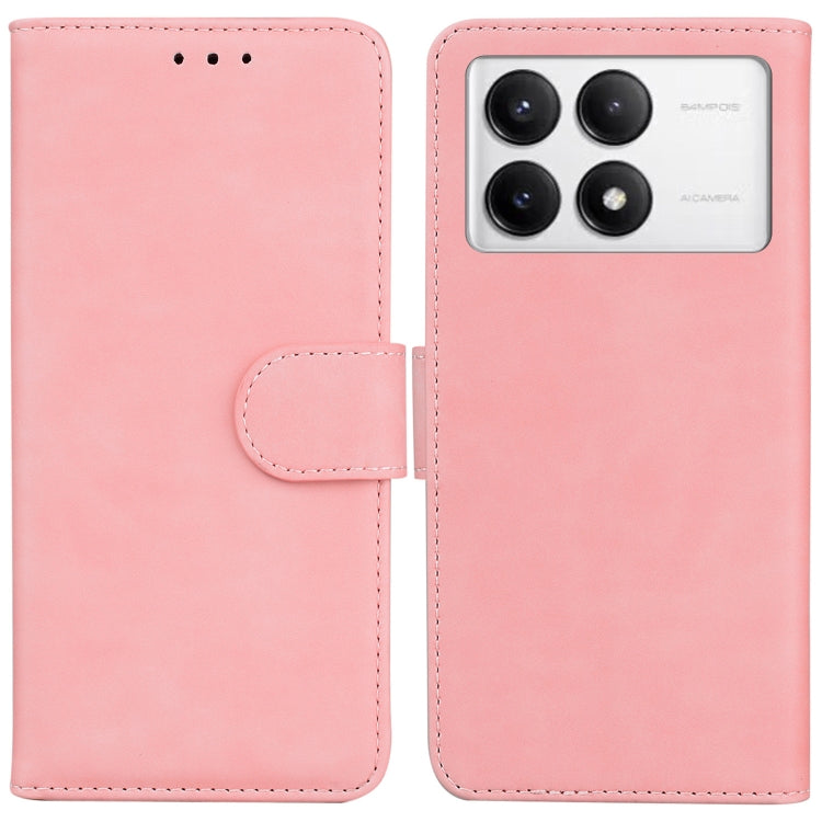 For Xiaomi Redmi K70 / K70 Pro Skin Feel Pure Color Flip Leather Phone Case(Pink) - K70 Cases by PMC Jewellery | Online Shopping South Africa | PMC Jewellery | Buy Now Pay Later Mobicred