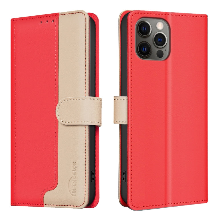 For iPhone 16 Pro Color Matching RFID Anti-theft Leather Phone Case(Red) - iPhone 16 Pro Cases by PMC Jewellery | Online Shopping South Africa | PMC Jewellery | Buy Now Pay Later Mobicred