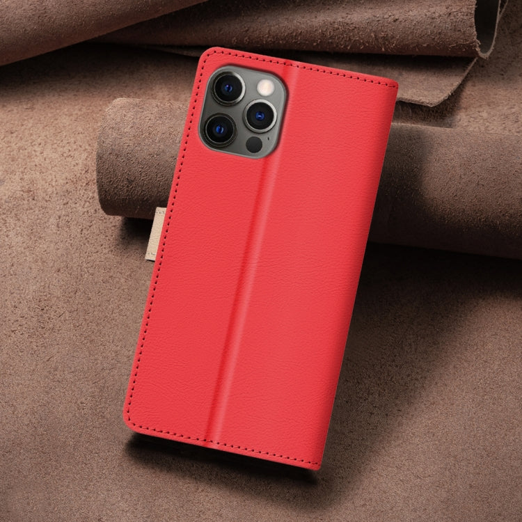 For iPhone 16 Pro Color Matching RFID Anti-theft Leather Phone Case(Red) - iPhone 16 Pro Cases by PMC Jewellery | Online Shopping South Africa | PMC Jewellery | Buy Now Pay Later Mobicred