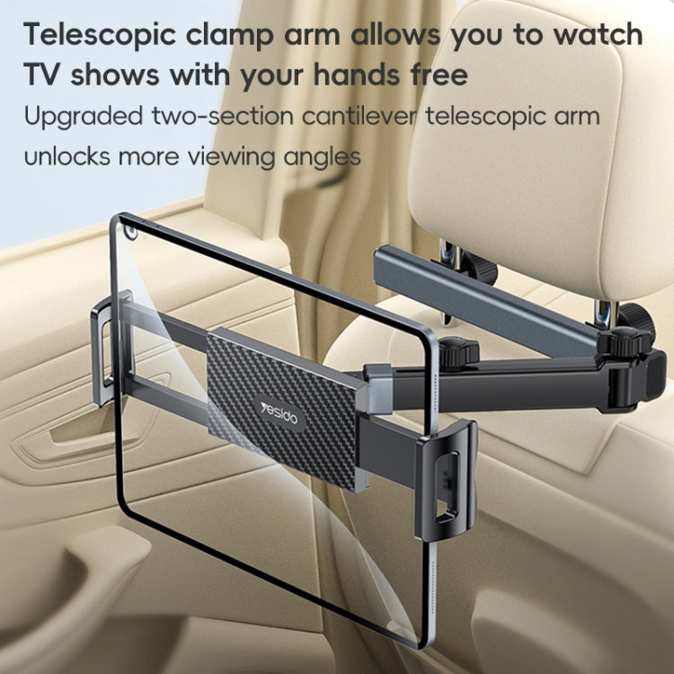 Yesido C294 Telescopic Car Backrest Folding Holder(Black) - Universal Car Holders by Yesido | Online Shopping South Africa | PMC TechLife | Buy Now Pay Later Mobicred