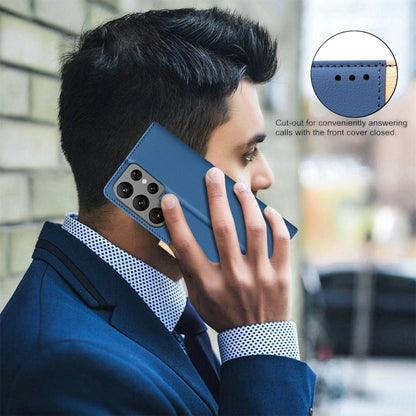 For Samsung Galaxy S25 Ultra 5G Color Matching RFID Anti-theft Leather Phone Case(Blue) - Galaxy S25 Ultra 5G Cases by PMC Jewellery | Online Shopping South Africa | PMC Jewellery | Buy Now Pay Later Mobicred