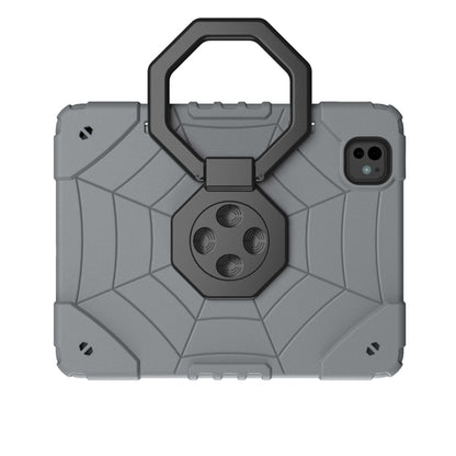 For iPad Pro 11 2024 Spider Turntable Handle Stress Relief Tablet Case(Grey Black) - iPad Pro 11 2024 Cases by PMC Jewellery | Online Shopping South Africa | PMC Jewellery | Buy Now Pay Later Mobicred