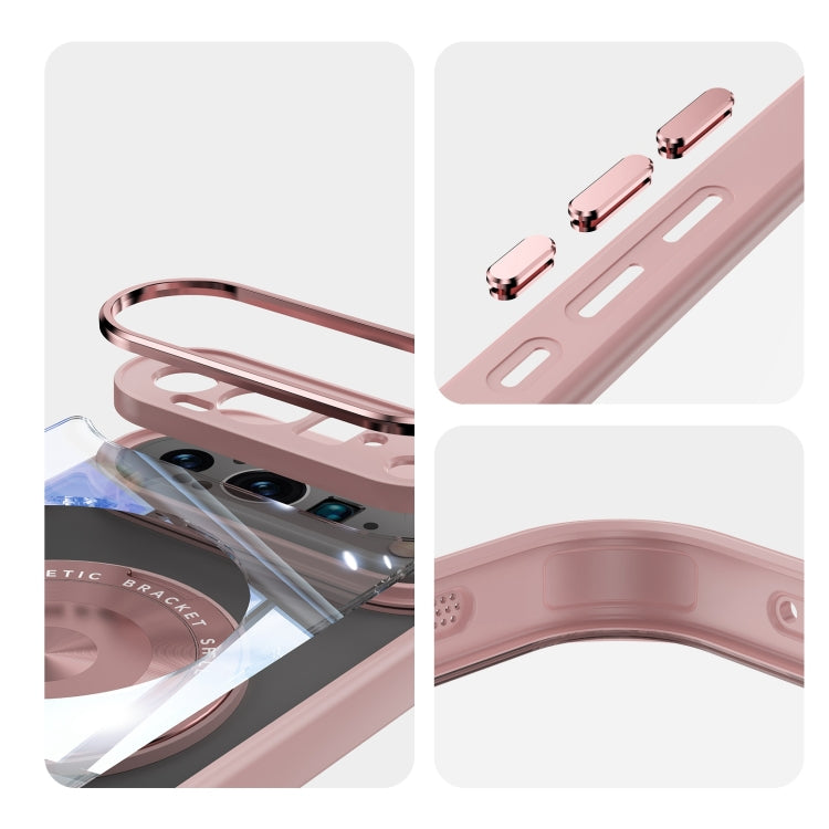 For Google Pixel 9 / 9 Pro 360 Holder Magsafe Acrylic Hybrid TPU Phone Case(Pink) - Google Cases by PMC Jewellery | Online Shopping South Africa | PMC Jewellery | Buy Now Pay Later Mobicred