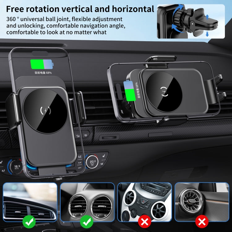 M7 Intelligent Sensing Fast Wireless Charging Car Holder(Black) - free shipping - PMC TechLife - Order now!