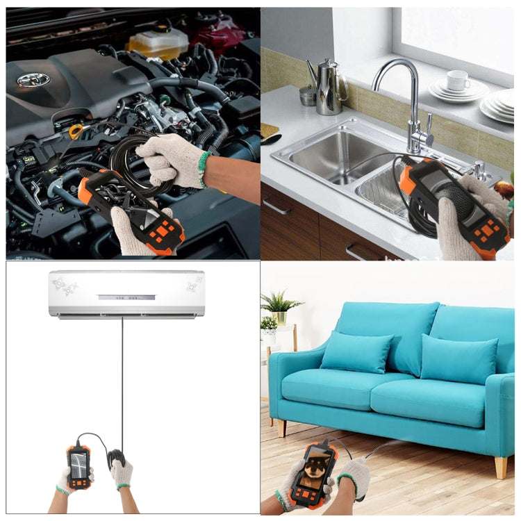 T20 4.3 inch IPS Screen 8mm Single Camera IP67 Waterproof Hard Cable Digital Endoscope, Length:1m(Black Orange) -  by PMC TechLife | Online Shopping South Africa | PMC TechLife | Buy Now Pay Later Mobicred