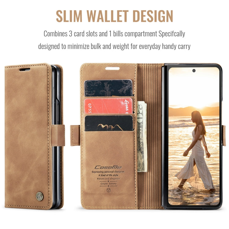 For Samsung Galaxy Z Fold6 5G CaseMe 013 Multifunctional Horizontal Flip Leather Phone Case(Brown) - Galaxy Z Fold6 5G Cases by CaseMe | Online Shopping South Africa | PMC Jewellery | Buy Now Pay Later Mobicred