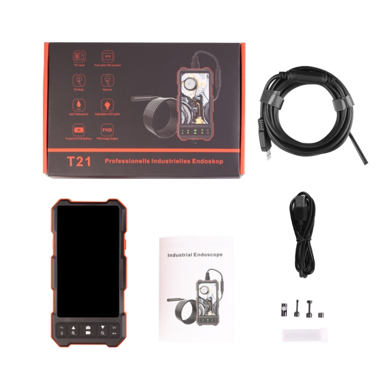 T21 4.5 inch IPS Color Screen 5.5mm Single Camera Split Hard Cable Industrial Endoscope, Length:2m(Black Red) -  by PMC TechLife | Online Shopping South Africa | PMC TechLife | Buy Now Pay Later Mobicred