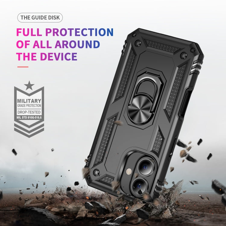 For iPhone 16 Plus Shockproof TPU Hybrid PC Phone Case with Holder(Black) - free shipping - PMC TechLife - Order now!