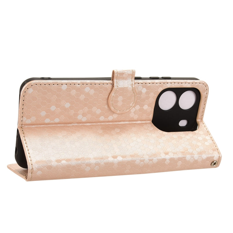 For Blackview Wave 6C Honeycomb Dot Texture Leather Phone Case(Gold) - More Brand by PMC TechLife | Online Shopping South Africa | PMC TechLife | Buy Now Pay Later Mobicred