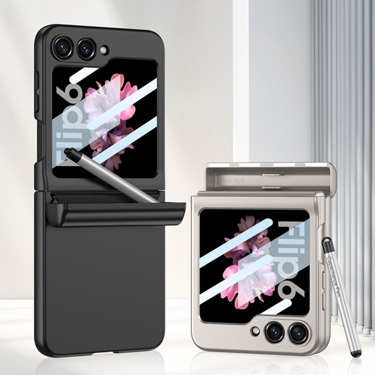 For Samsung Galaxy Z Flip6 GKK Integrated Magnetic Full Coverage Flip Phone Case with Pen Box+Pen(Silver) - Galaxy Z Flip6 5G Cases by GKK | Online Shopping South Africa | PMC Jewellery | Buy Now Pay Later Mobicred