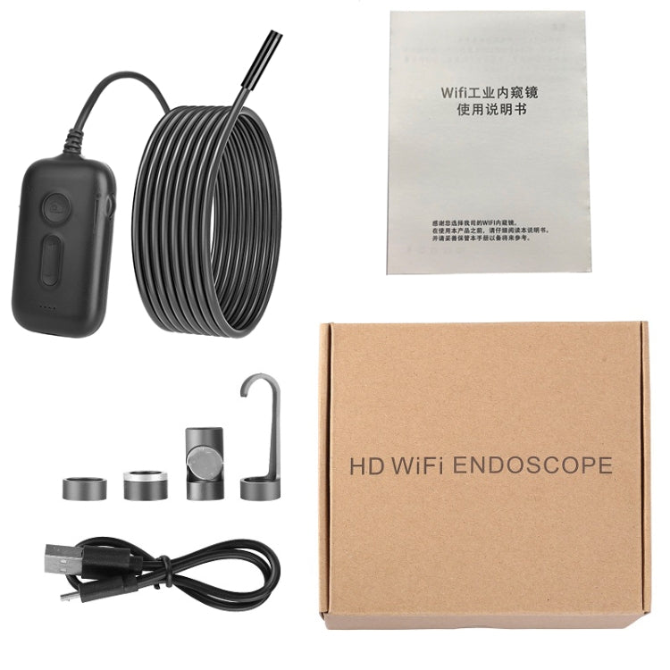 Y15 7.9mm Dual Camera WiFi Connected Hard Cable HD Industrial Endoscope, Length:5m(Black) -  by PMC TechLife | Online Shopping South Africa | PMC TechLife | Buy Now Pay Later Mobicred