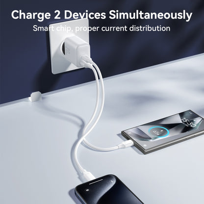 JOYROOM JR-TCF21 20W Dual Ports USB + Type-C Charger, Plug:EU Plug(White) - USB Charger by JOYROOM | Online Shopping South Africa | PMC Jewellery | Buy Now Pay Later Mobicred